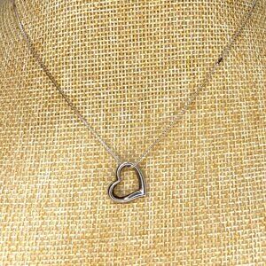 Elegant Silver Heart Necklace